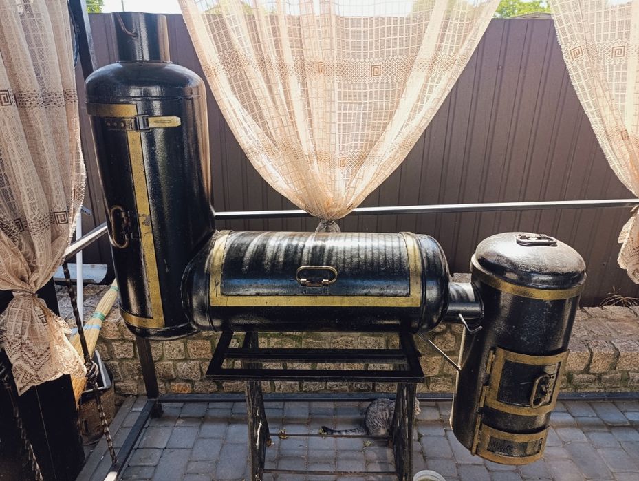 Мангал 3в1: коптильня, мангал, барбекю, піч для казана