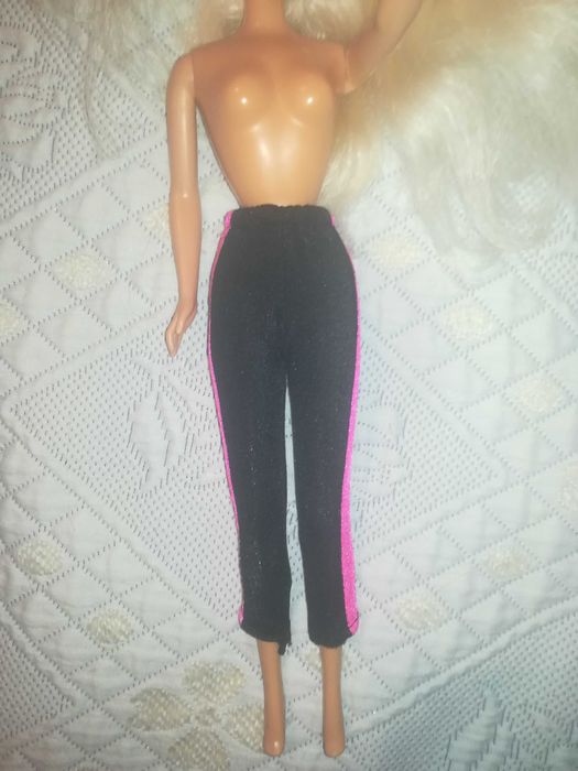 Calças/Leggins para Boneca - Preto e Rosa