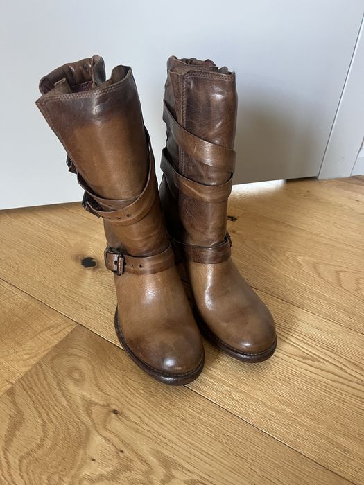 Skorzane, wloskie buty, kozaki roz 41