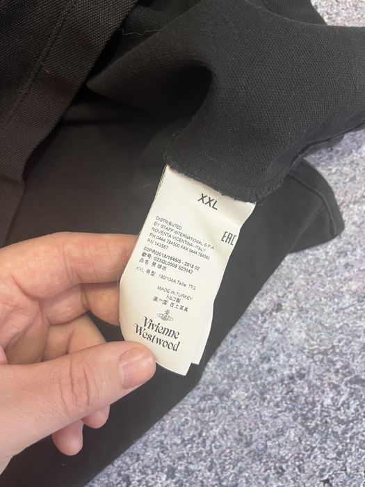 Черная премиальная футболка поло мужская оверсайз Vivienne Westwood