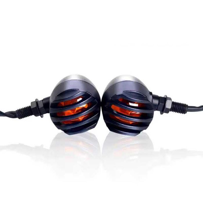 Par Piscas LED com Grelha Plástico - Lentes Âmbar