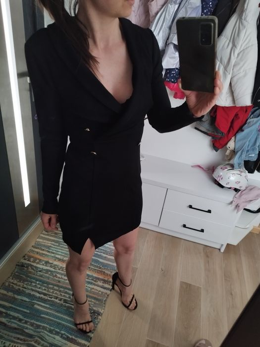 Sukienka damska mała czarna mini sexi Zara Even odd