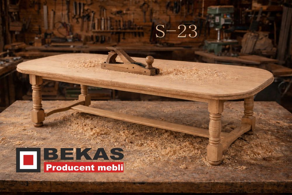 Klasyczny Stylowy Stół S-23 Lite DREWNO Dąb Naturalny BEKAS Producent Mebli