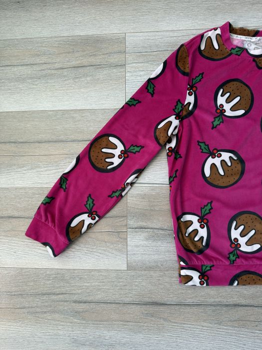 Піжамна кофта лонгслив світшот жіночий велюровий новорічний різдвяний