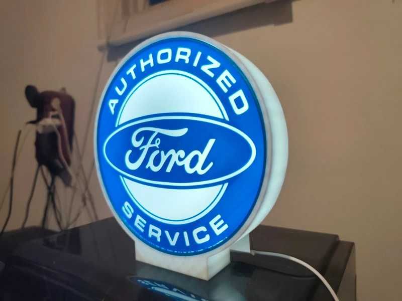 Lightbox Luminaria decorativa Ford service cx branca