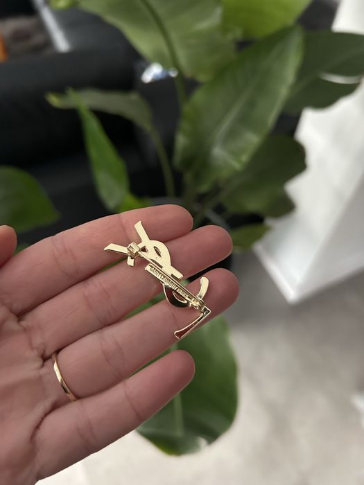 YSL złota broszka 4 cm nowa