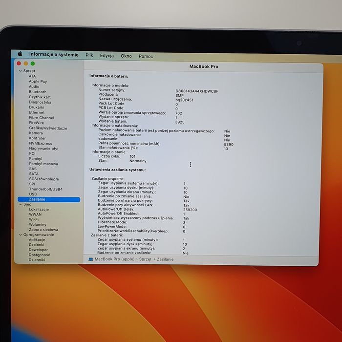 Laptop: Apple MacBook Pro A1707