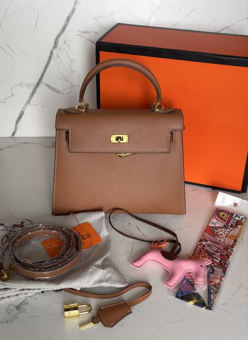 Сумка Hermes Kelly 25 epsom gold, Ермес Келлі коричнева, Эрмес Келли