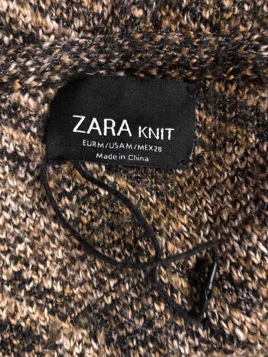 Narzutka Zara Knit rozm M oversize z wełną