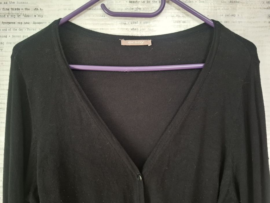Czarny kardigan Orsay
