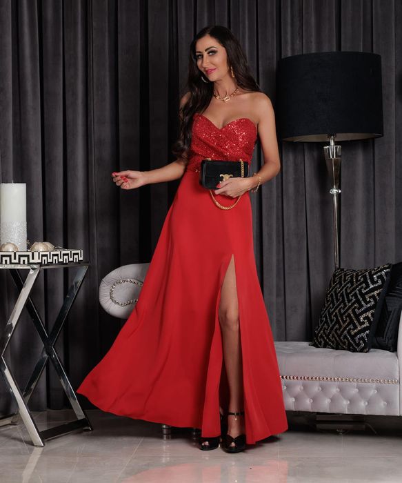 Czerwona suknia maxi roz 38