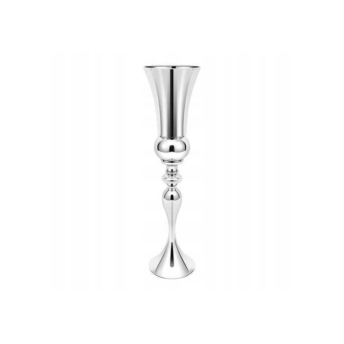 NOWY !! Srebrny wazon dekoracyjny metalowy 74cm Stojak