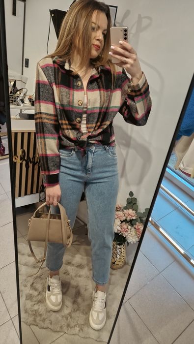 Koszula w kratę kurtka koszulowa wiosna XS S M L Varlesca chicaca