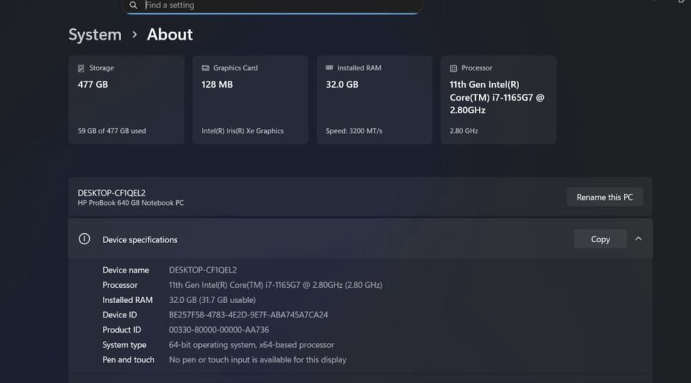 HP ProBook 14 440 G8 i7-1165G7