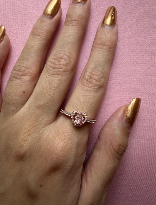 Anel cor-de-rosa Pandora