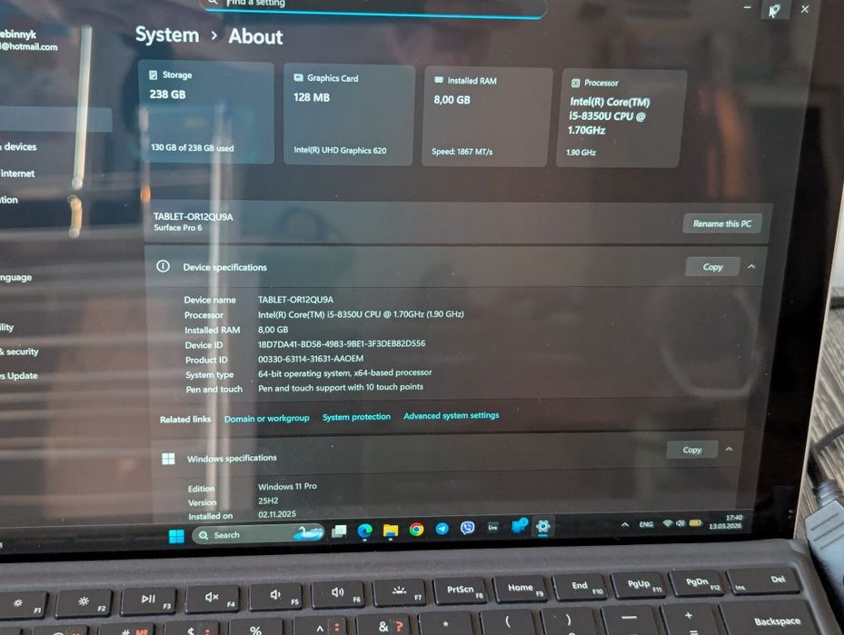 Microsoft Surface pro 6 core i5 8gb 256gb. Планшет ноутбук