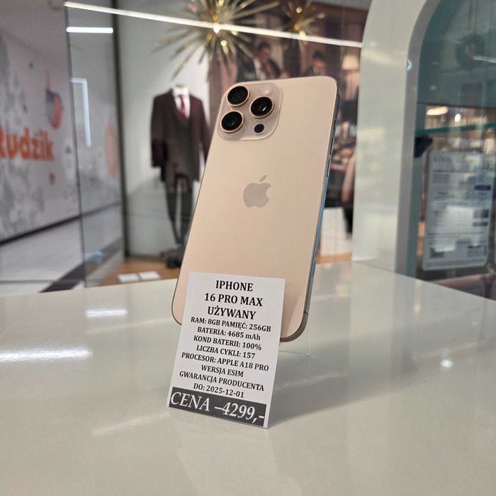 iPhone 16 Pro Max 256GB Bat 100% Topcase Vivo *Raty 0%