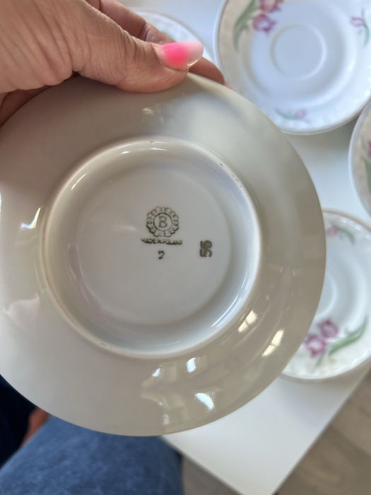 7 sztuk spodkow pod filizanki Bogucice
