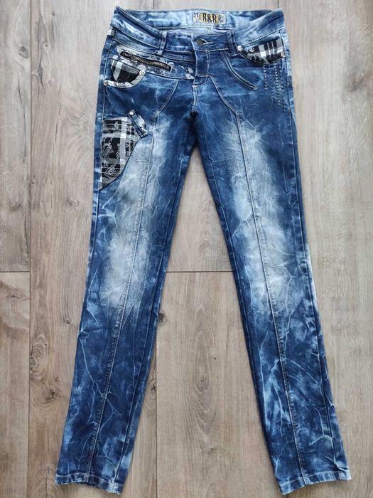 Модные  стильные джинсы R&B  29 c красивым дизайном. синие