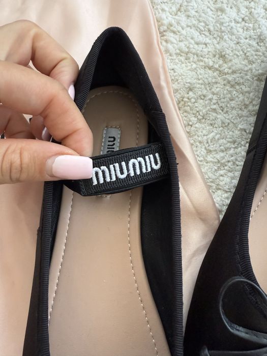 Baleriny MiuMiu czarne nowe