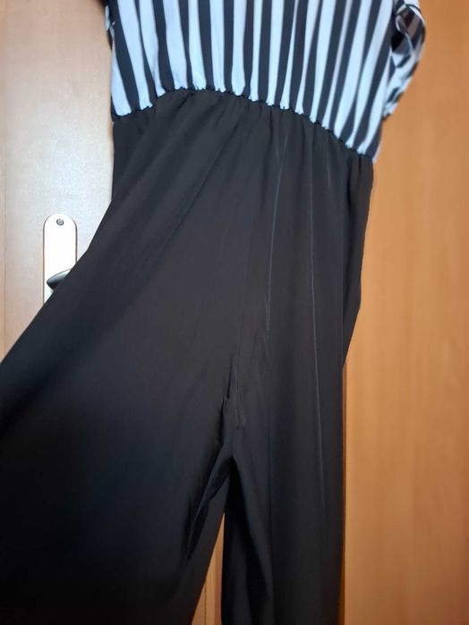 Kombinezon czarny jak nowy góra w paski szerokie nogawki Shein 3XL