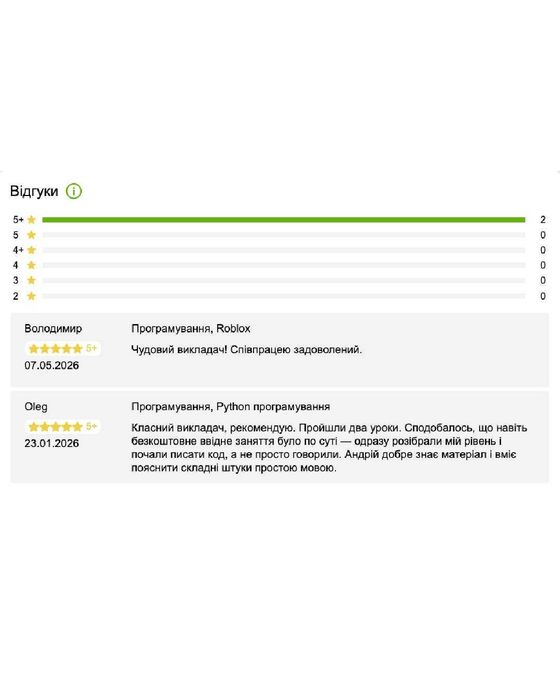 Репетитор з програмування (Python/Web). Англійська + GitHub.