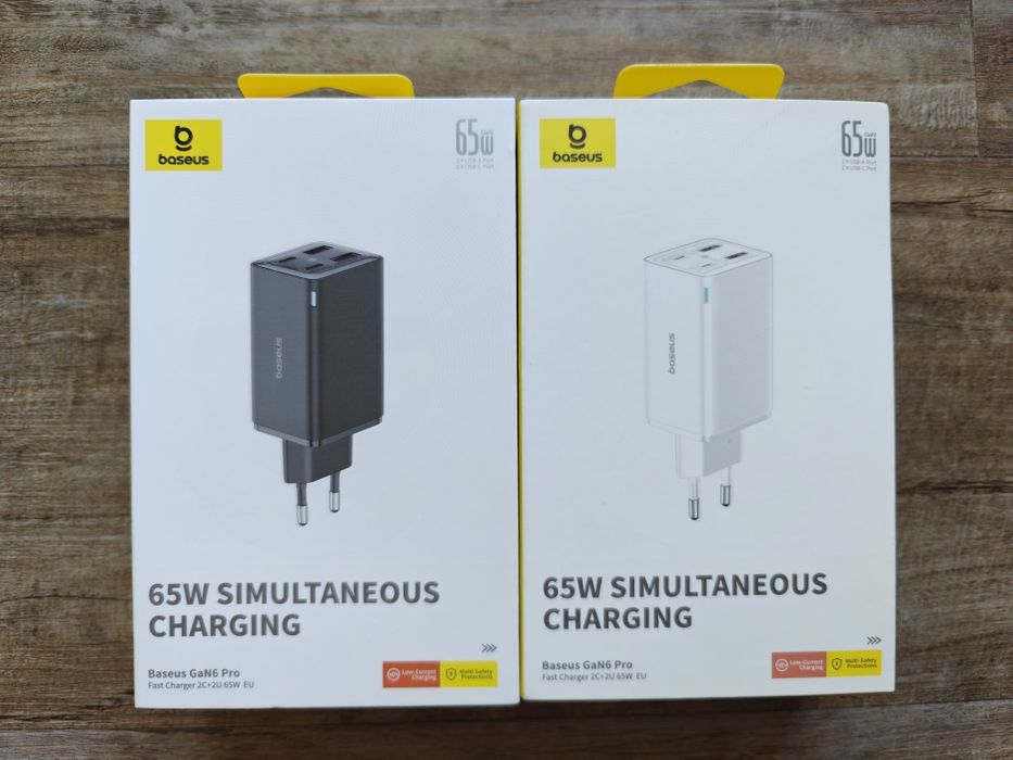 Зарядний пристрій Baseus Gan 6 Pro 65w, оригінал, 4 порти