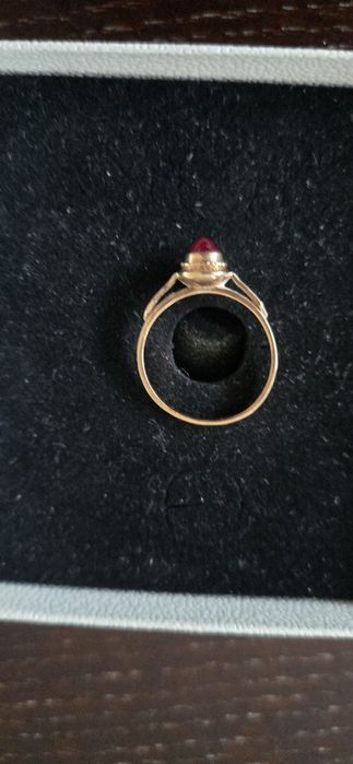 Pierścionek złoty rubinek  vintage