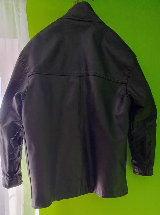 Kurtka skórzana męska czarna z podpinką - SKÓRA 100%