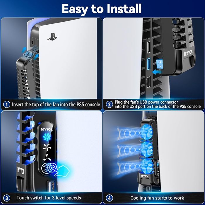 Wentylator kytok do ps5 usb hub