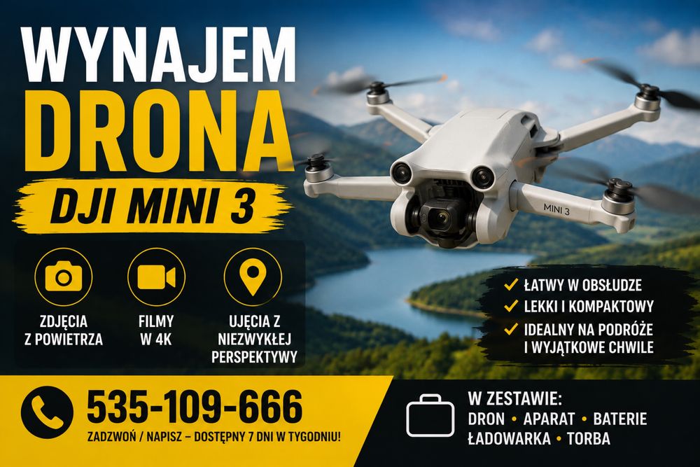 Wynajem Drona DJI Mini 3 | Wypożyczalnia Dronów