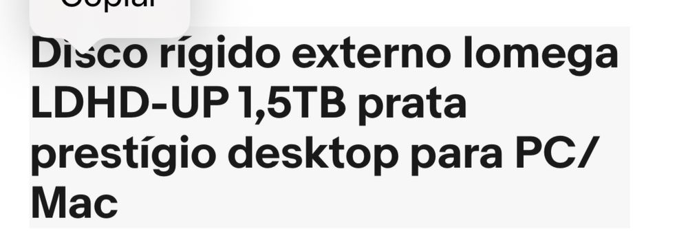 Disco rigido externo iomega