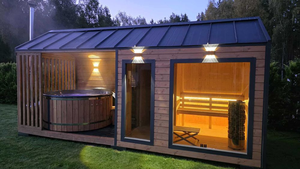 Sauna jacuuzi domek ogrodowy