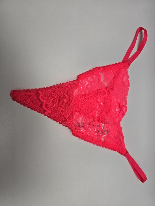Neonowe stringi Victoria's Secret S koronkowe nowe