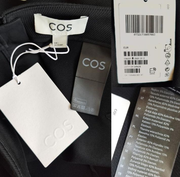 Cos щільна твідова міні спідниця на основі бавовни