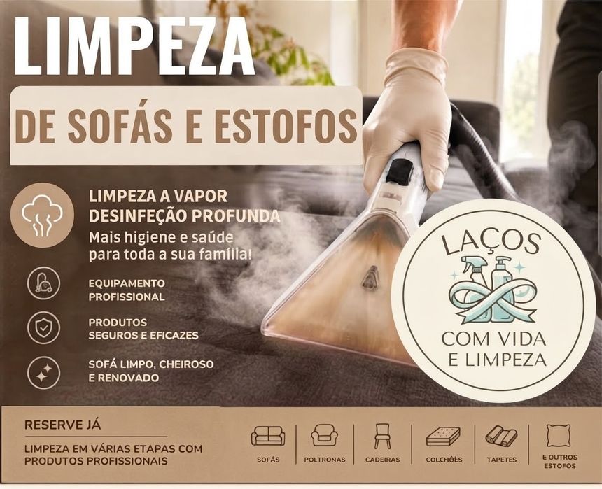 Limpeza Profissional de Sofás e Estofos ao Domicílio