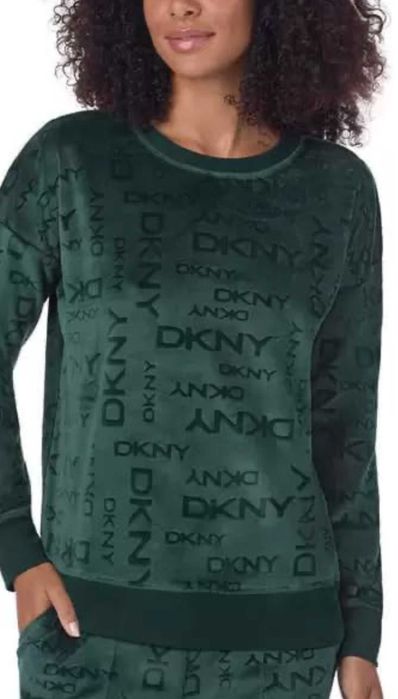 Монограмний велюровий смарагдовий костюм DKNY S ідеальний стан
