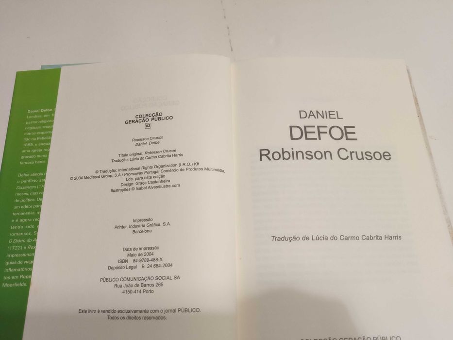 As Aventuras de Robinson Crusoe de Daniel Dafoe