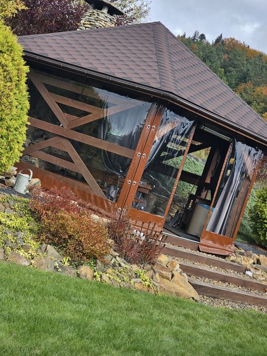 Plandeka na altanke, plandeki do altanki osłona tarasowa okna PVC