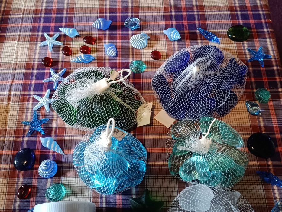 Peças decorativas vidro para vasos aquarios frascos jarras motivo mar