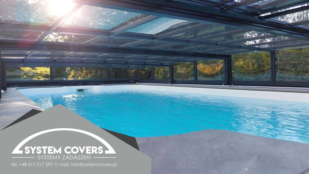 Zadaszenie basenowe, basenu,  420 x 850 x 65 cm - System Covers