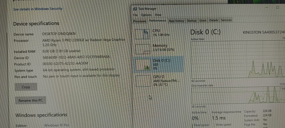 HP elitedesk mini 705 G4