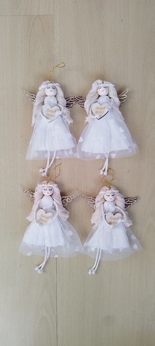 Aniołki z makramy, prezent, anioł stróż