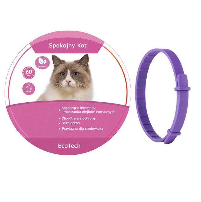 Obroża Dla Kota Uspokajająca Feromonowa Antystresowa 38 Cm Fioletowa