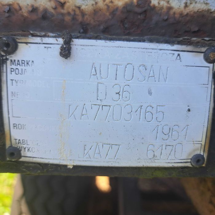 Przyczepa Autosan d-36 z dokumentami