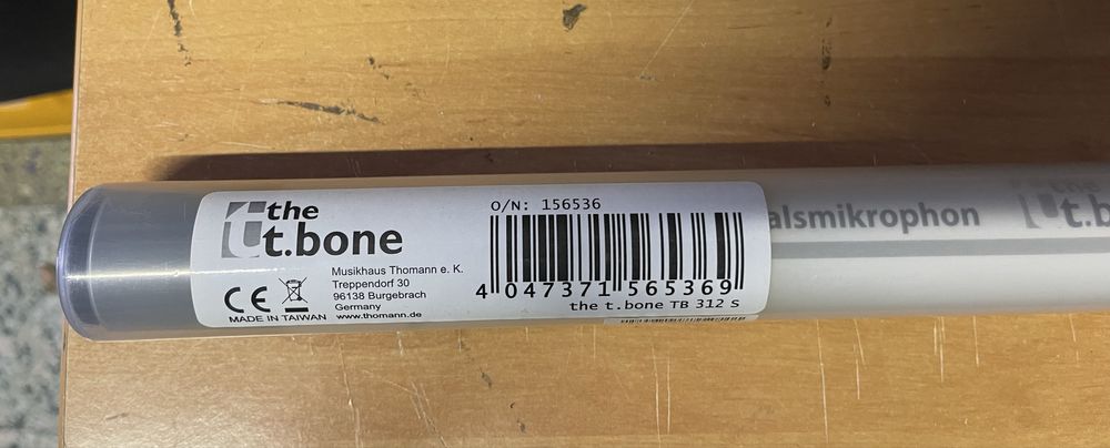 Microfone tbone tb 312 s na caixa