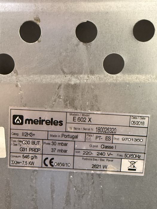 Fogão Misto Meireles E 602 X (Forno Elétrico / Placa a Gás)