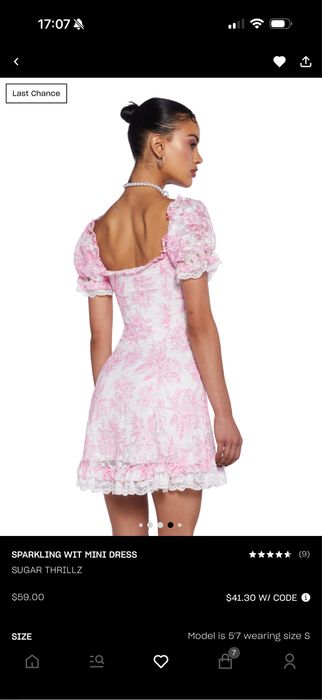 Платье кружевное Sugar Thrillz Dollskill с цветами лолита y2k dior