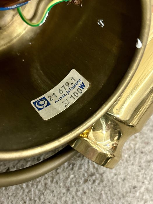 Złota Lampa wisząca Kula Doria Leuchten Mid Century Modern lata 1970te