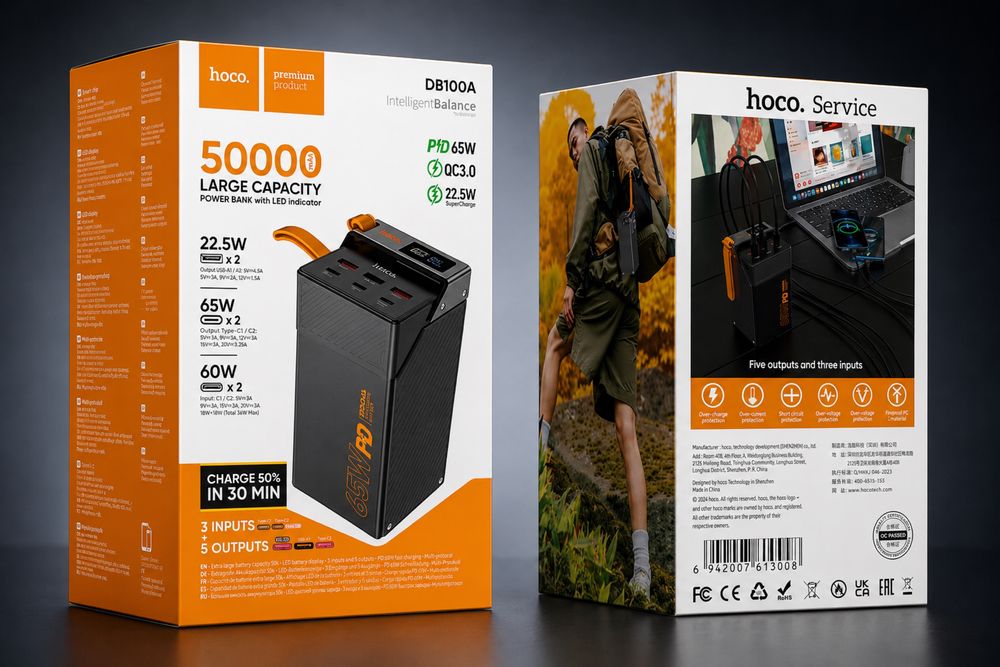 Павербанк Hoco DB100A Harmony 50000mAh 65W PD
